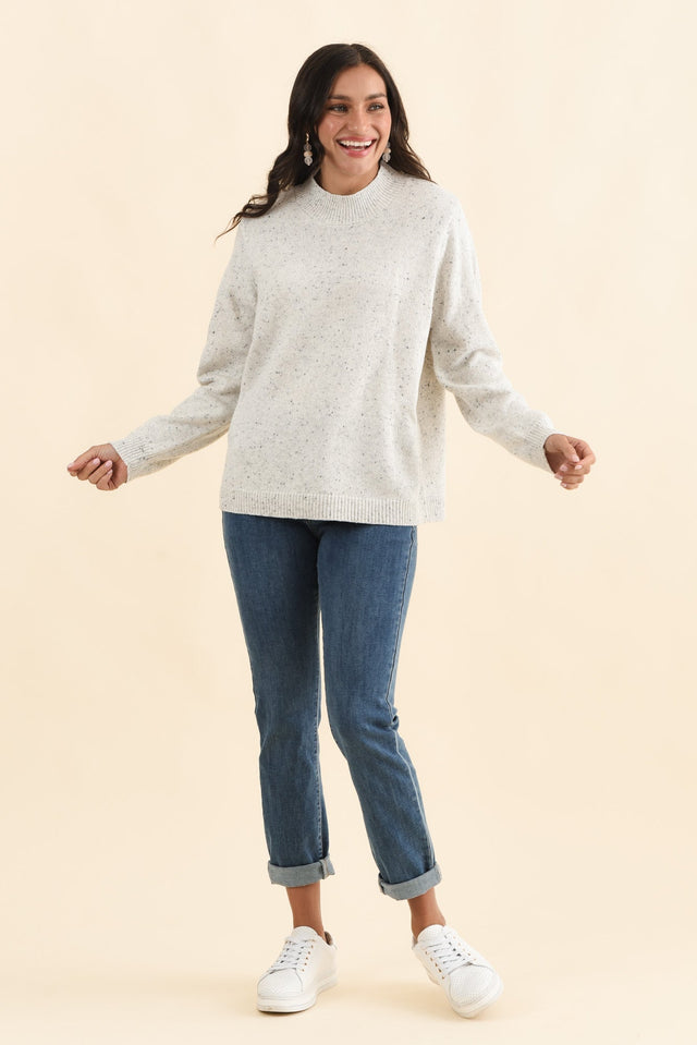 Carlin Grey Marle Knit Jumper,Brunette model,alt text|model:Brontie image 7