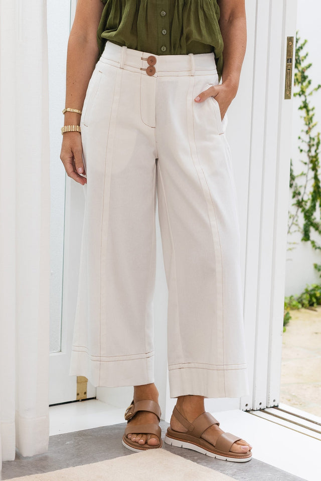 Carsen Cream Wide Leg Jeans,Lifestyle