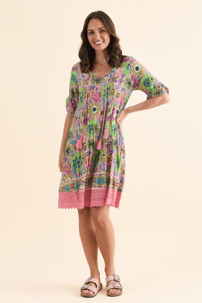 Cayman Green Garden Cotton Tunic Dress