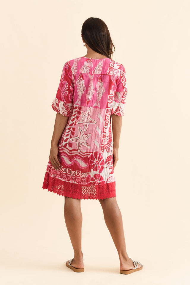 Cayman Red Sea Cotton Tunic Dress,Brunette model,alt text|model:Cara image 5