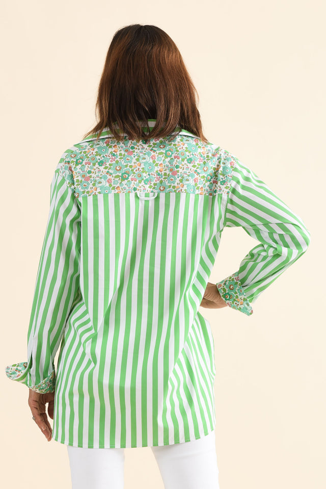 Charleston Green Floral Stripe Cotton Shirt image 4
