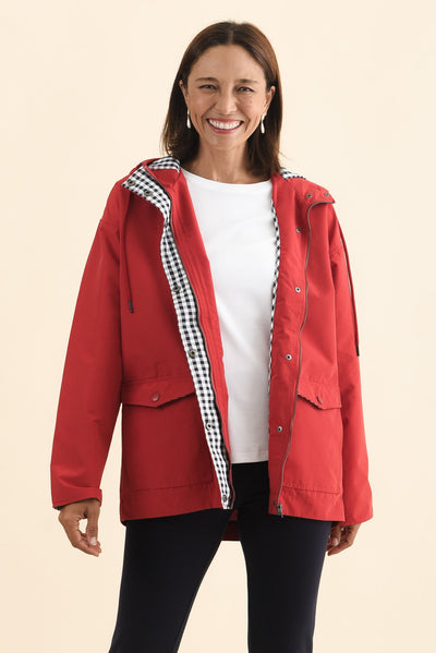 Chelsea Red Hooded Raincoat