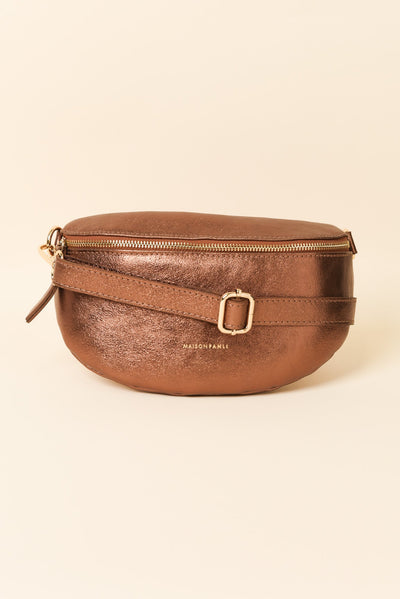 Christine Bronze Metallic Leather Bumbag