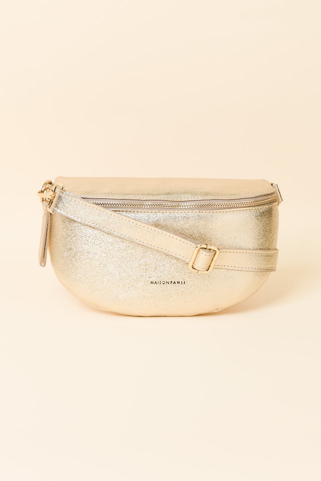 Christine Gold Metallic Leather Bumbag image 1