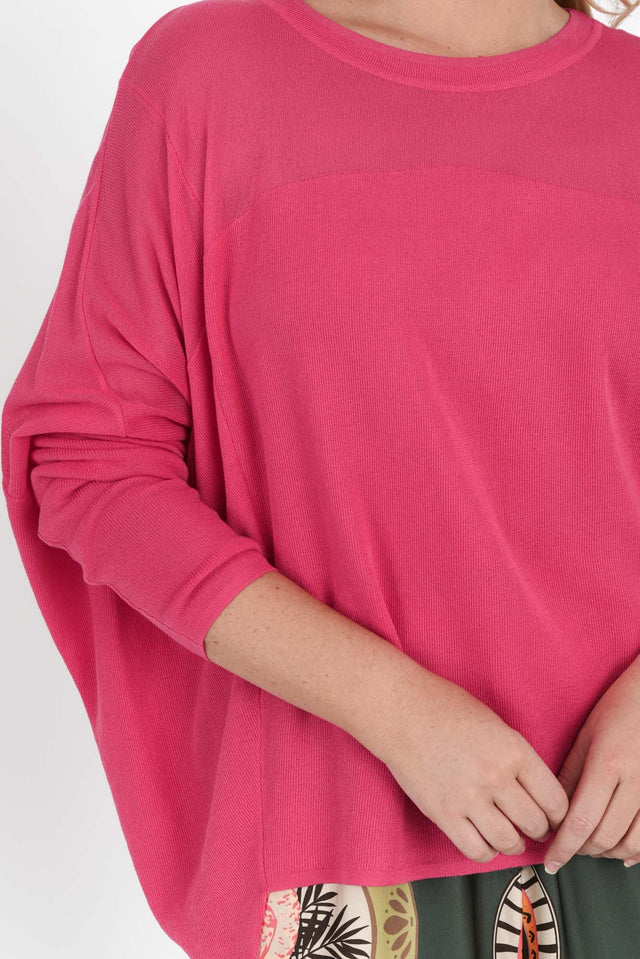Clarity Hot Pink Knit Jumper,Blonde model,alt text|model:Brooke L image 6