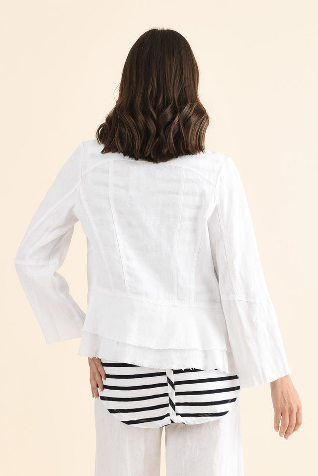 Clifford White Linen Frayed Jacket image 4