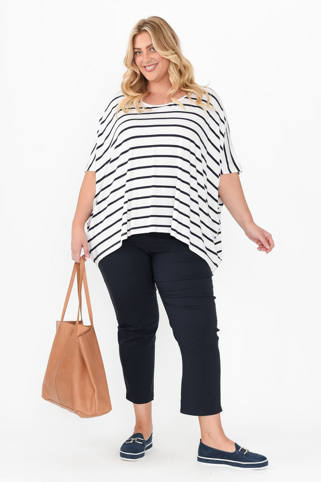 Cody Navy Stretch Capri Pants,Blonde model,alt text|model:Caitlin image 9