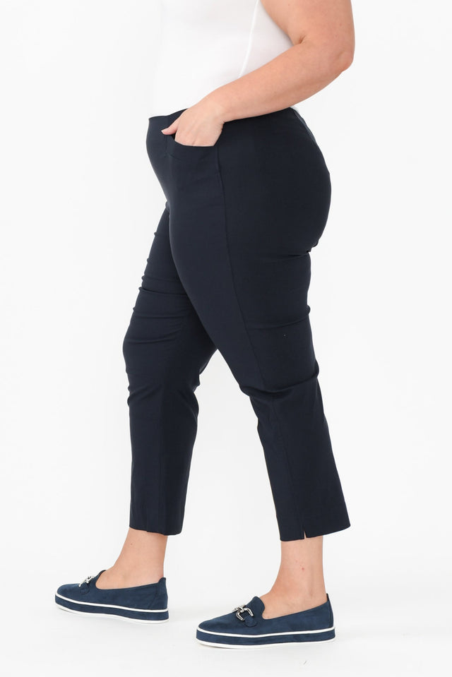 Cody Navy Stretch Capri Pants,Blonde model,alt text|model:Caitlin image 10