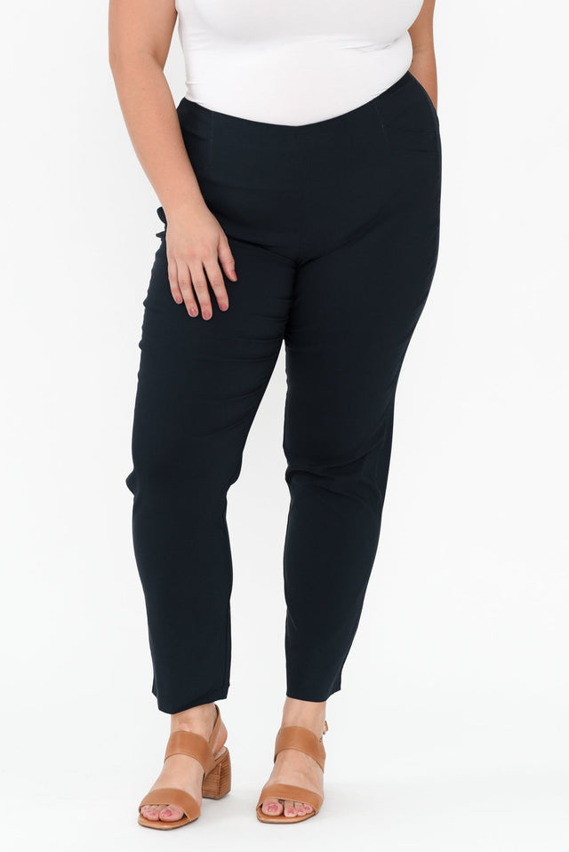 Cody Navy Stretch Pants,Brunette model,plus-size,curve-bottoms,plus-size-Pants,alt text|model:Gabby image 9