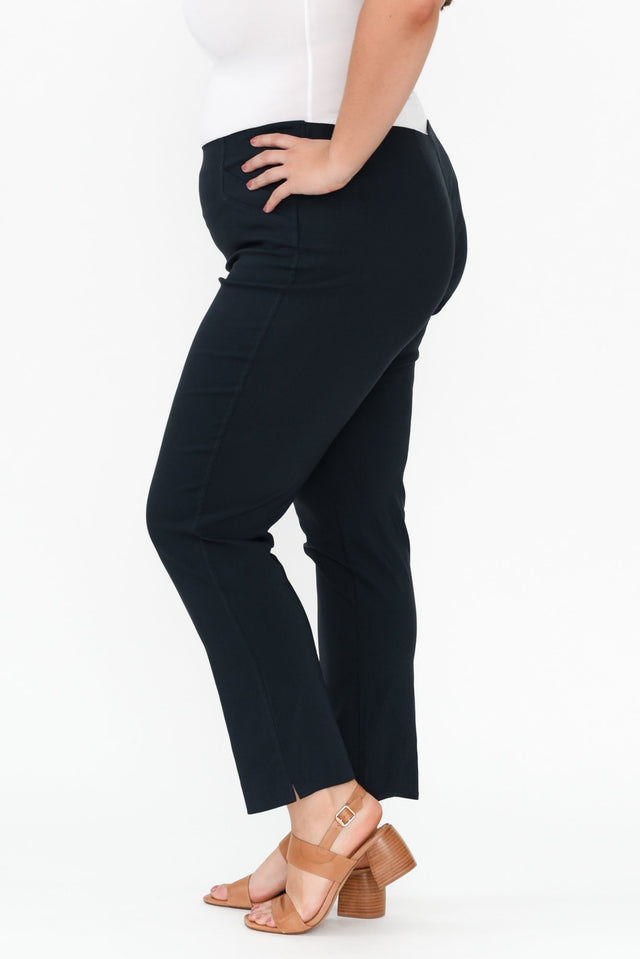 Cody Navy Stretch Pants,Brunette model,alt text|model:Gabby image 11