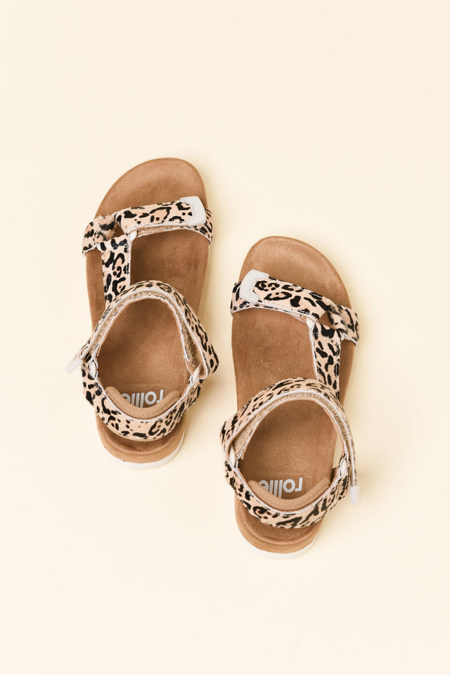 Cohen Tan Leopard Leather Velcro Sandal image 4