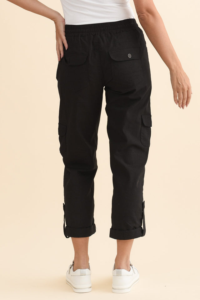 Colette Black Cargo Pants,Brunette model,alt text|model:MJ image 6