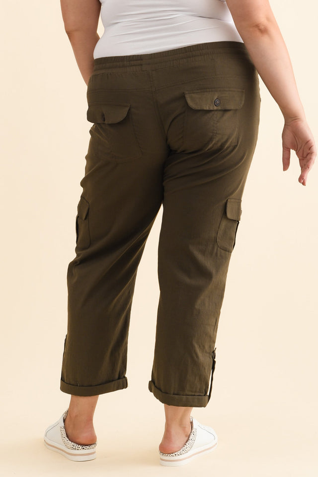 Colette Khaki Cargo Pants,Brunette model,alt text|model:Gabby image 13