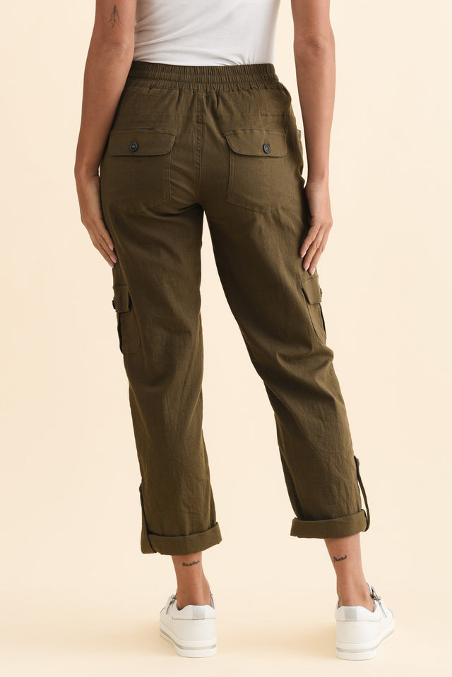 Colette Khaki Cargo Pants,Brunette model,alt text|model:Brontie image 6
