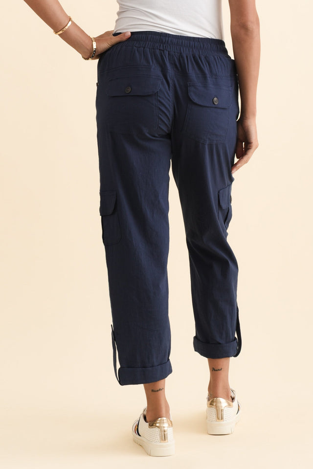 Colette Navy Cargo Pants,Brunette model,alt text|model:Brontie image 6