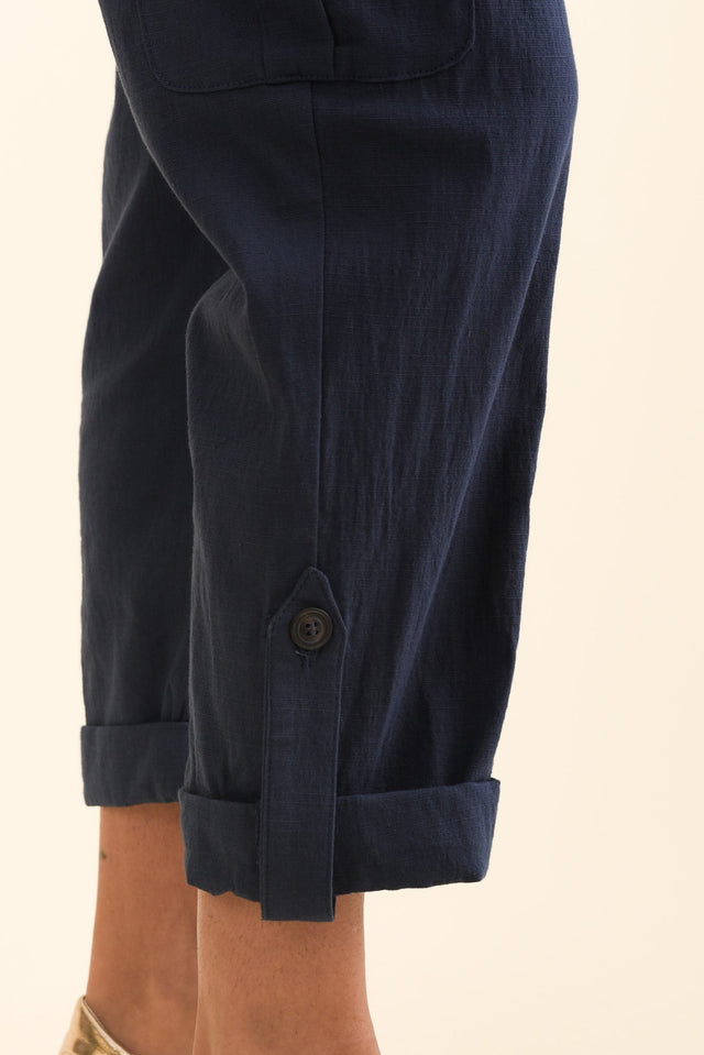 Colette Navy Cargo Pants,Brunette model,alt text|model:Brontie image 8