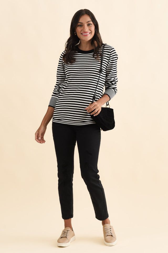 Colorado Black Stripe Knit Top,Brunette model,alt text|model:Brontie image 7