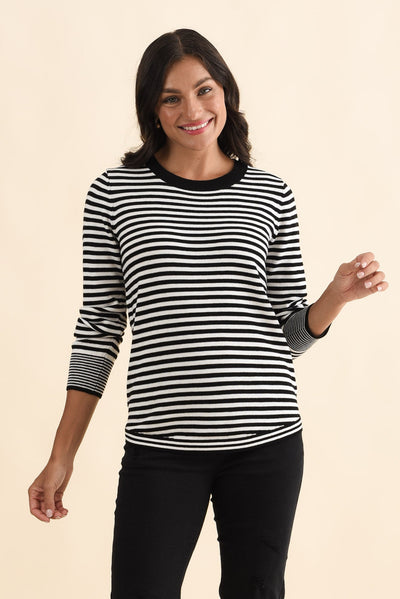 Colorado Black Stripe Knit Top
