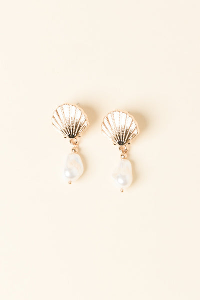 Cooper Gold Pearl Drop Earrings