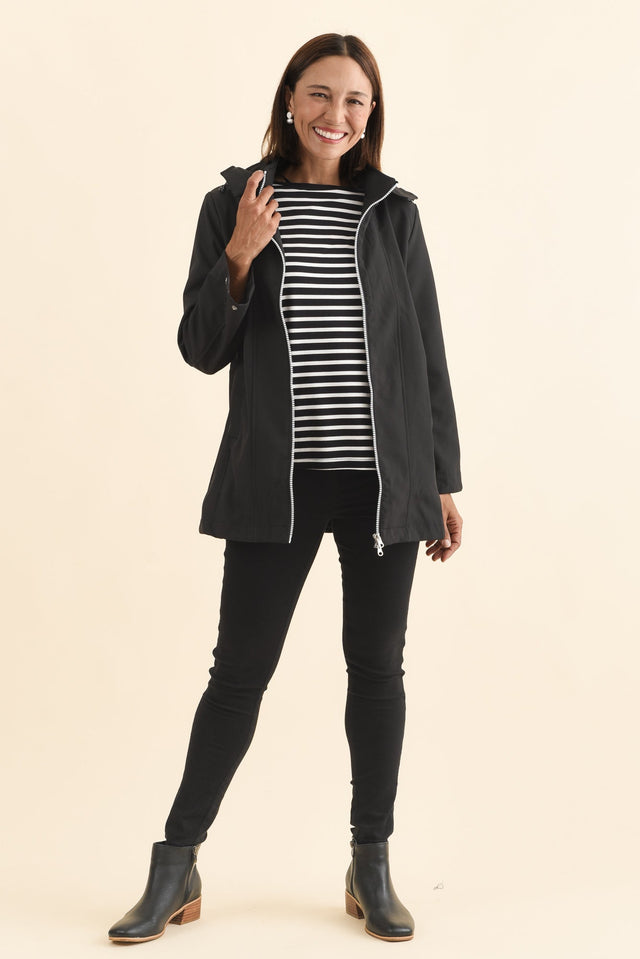 Cora Black Zip Jacket,Brunette model,alt text|model:Cara image 9