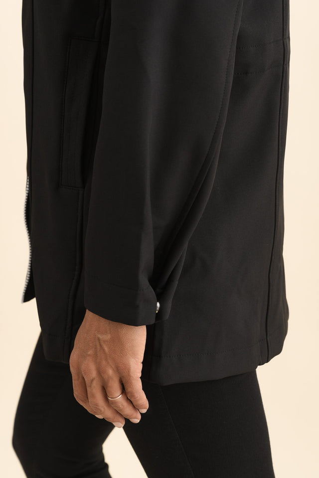 Cora Black Zip Jacket,Brunette model,alt text|model:Cara image 8
