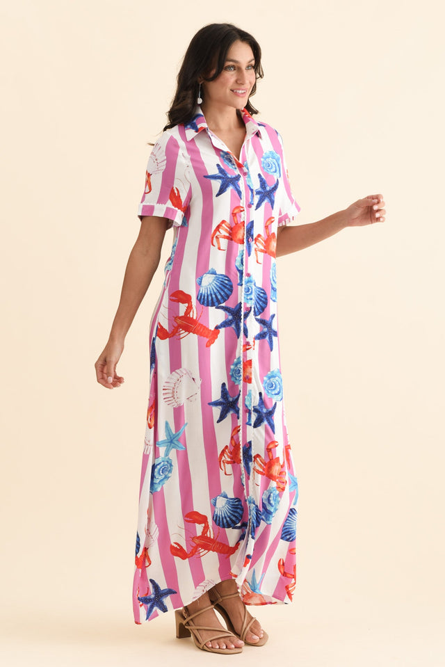 Corine Pink Beach Tie Dress,Brunette model,alt text|model:Brontie image 4