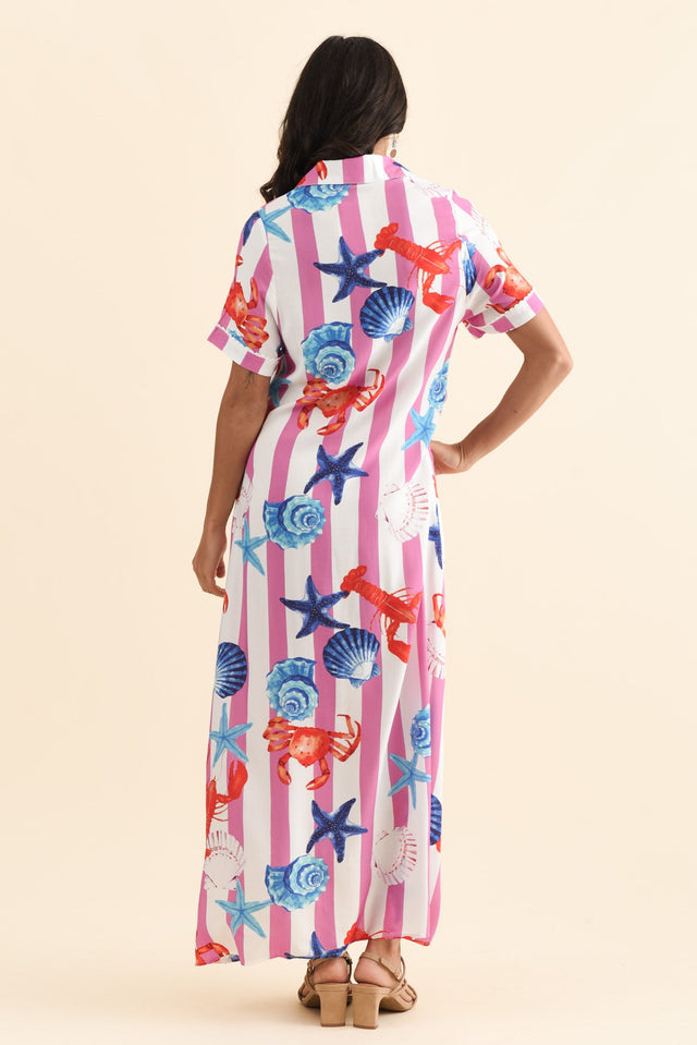 Corine Pink Beach Tie Dress,Brunette model,alt text|model:Brontie image 5