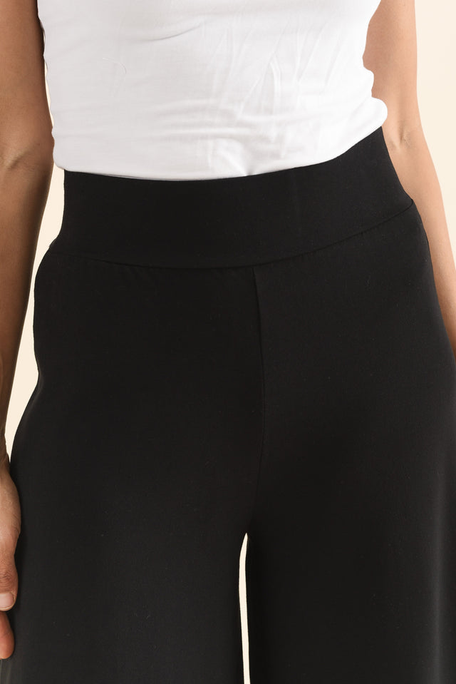 Crystal Black Cropped Pants,Detail,Brunette model,alt text|model:Cara image 6