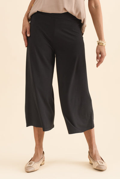 Crystal Black Cropped Pants