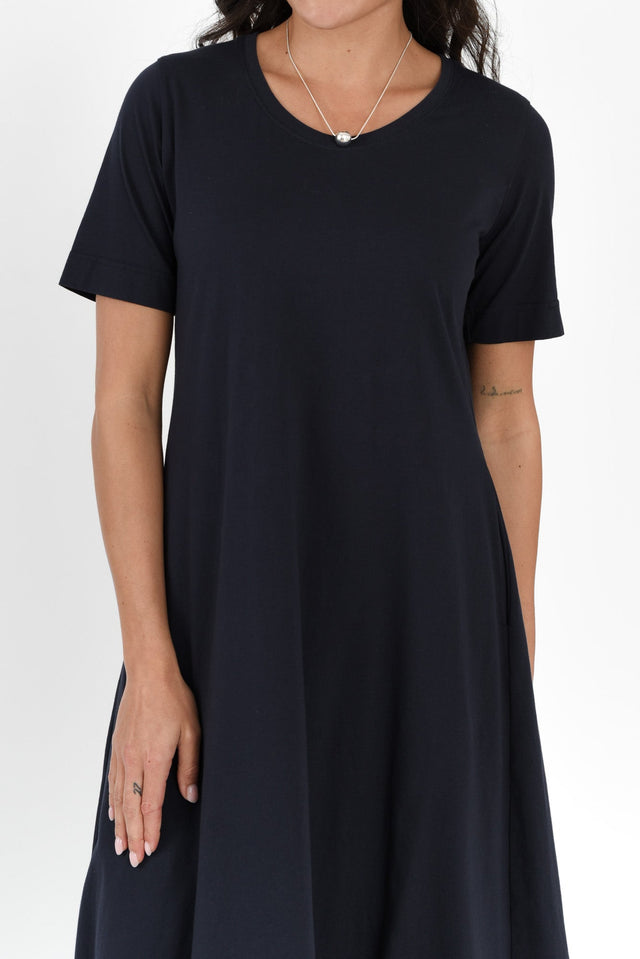 Cynthia Navy Cotton Tee Dress,Brunette model,alt text|model:Brontie image 7