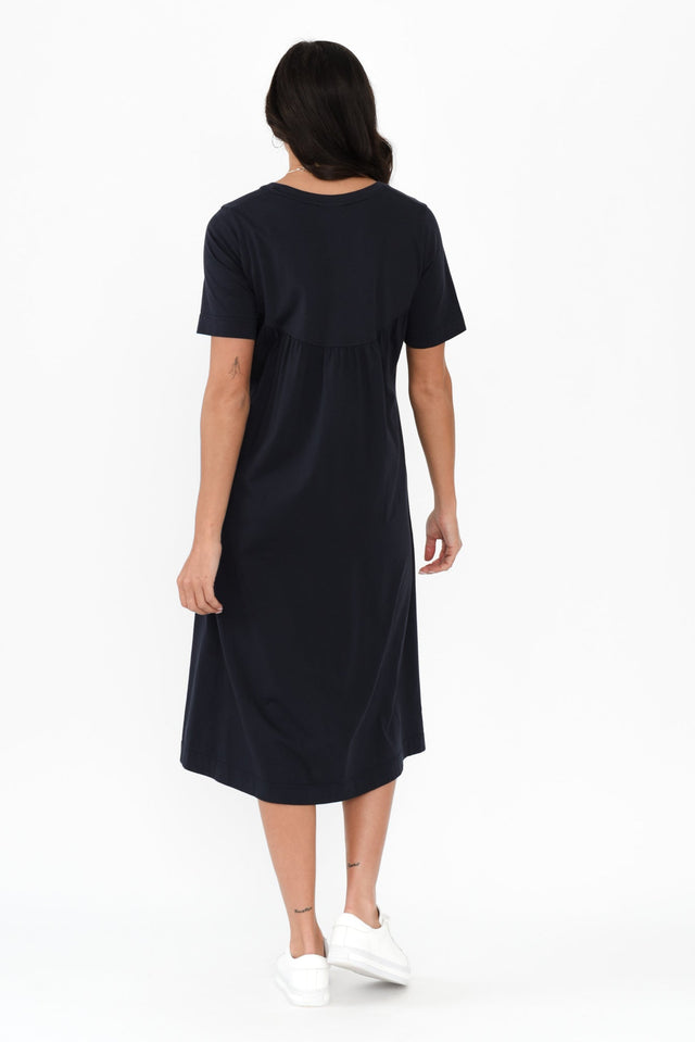 Cynthia Navy Cotton Tee Dress,Brunette model,alt text|model:Brontie image 6