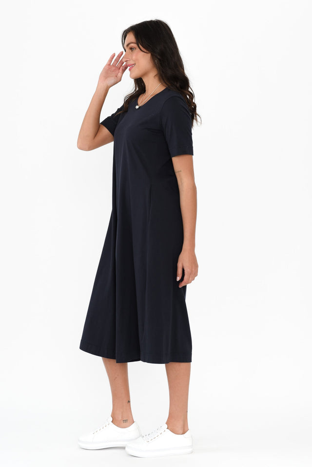 Cynthia Navy Cotton Tee Dress,Brunette model,alt text|model:Brontie image 5