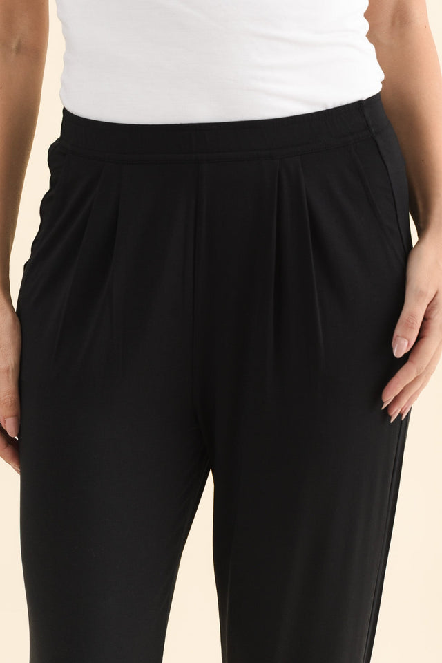 Dana Black Micro Modal Pants,Brunette model,alt text|model:MJ image 7