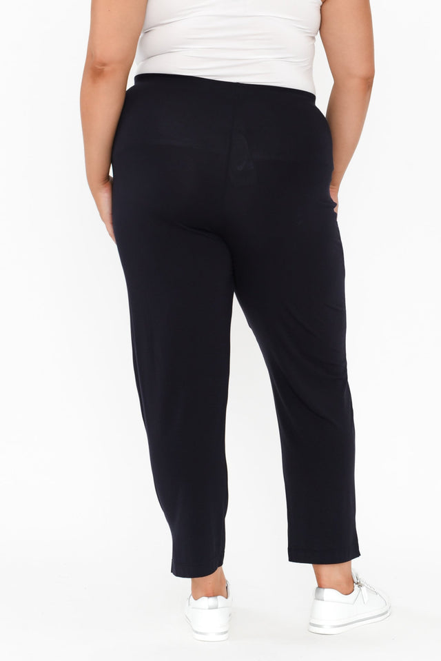 Dana Navy Micro Modal Pants,Brunette model,alt text|model:Gabby image 12