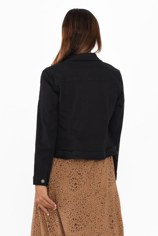 Danielle Black Stretch Jean Jacket image 6