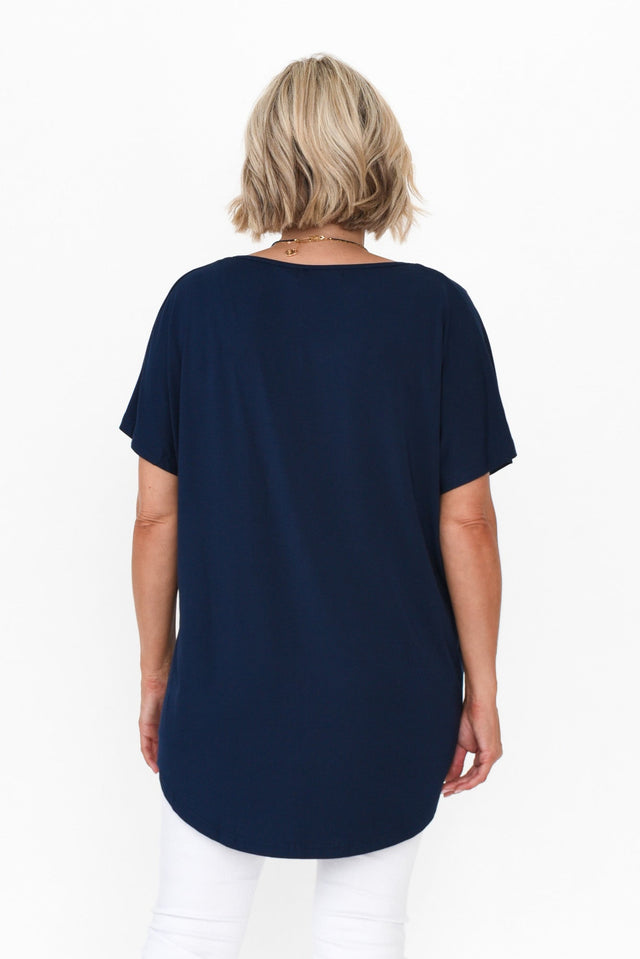 Danya Navy Bamboo Top,alt text|model:Brooke image 5