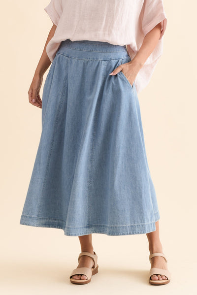 Darcy Light Wash Denim Skirt