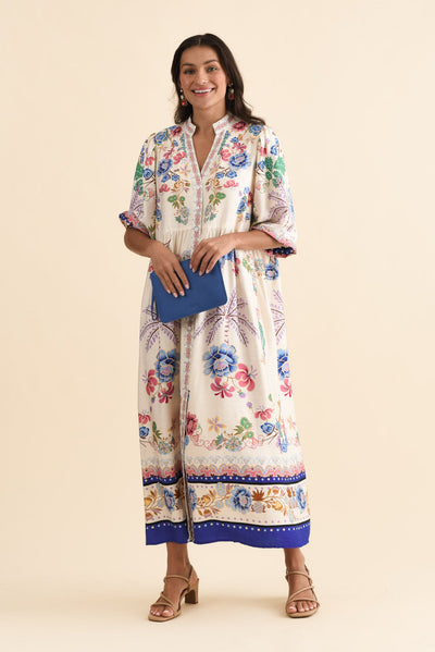 Darnell Blue Blossom Tie Dress