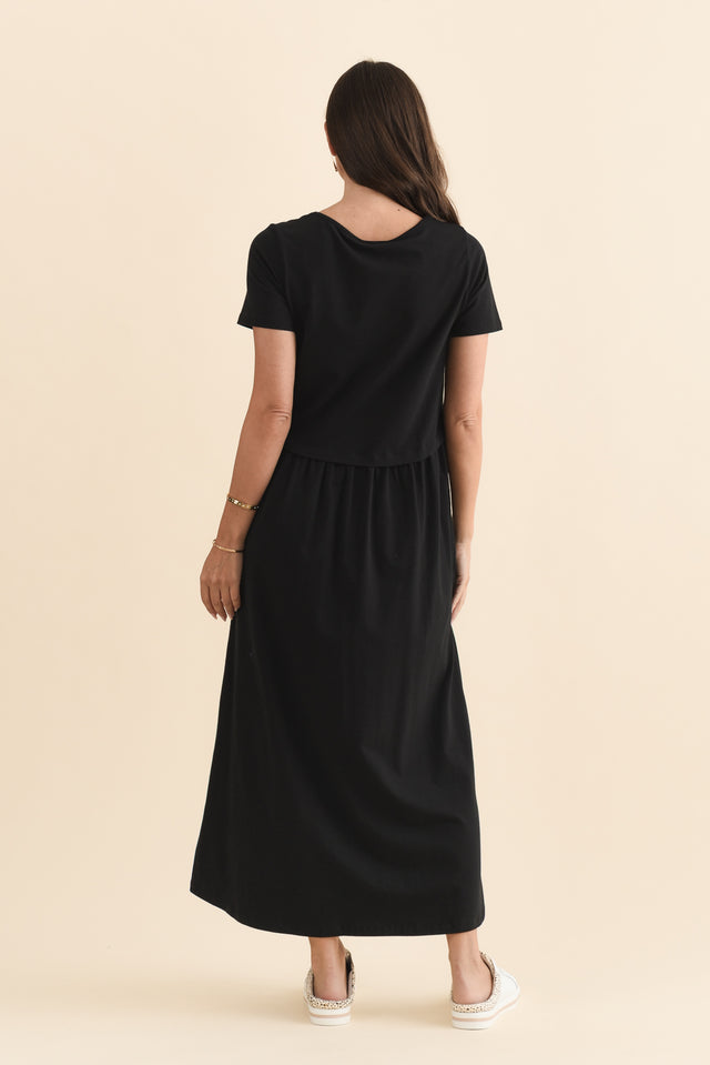Deidra Black Cotton Pocket Dress image 4