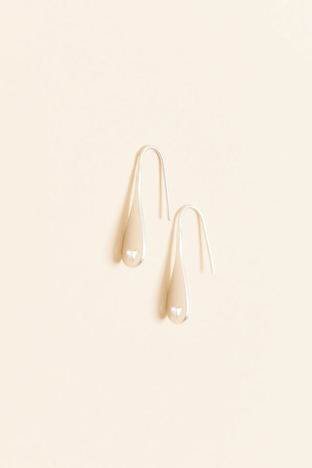 Delia Silver Heart Drop Earrings
