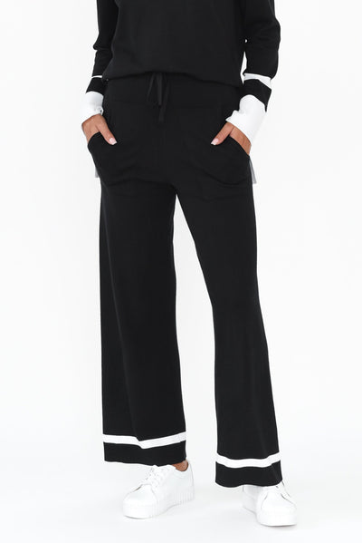 Delphine Black Knit Pants