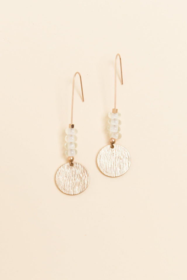 Demeter Clear Beaded Disc Earrings