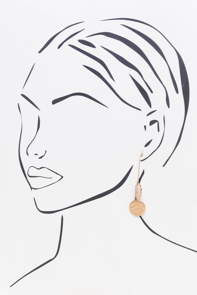 Demeter Pink Beaded Disc Earrings