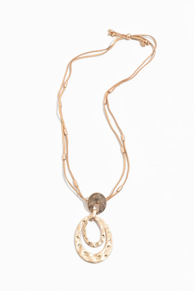 Desiree Gold Disc Pendant Necklace
