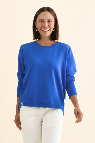 Divine Cobalt Cotton Crew Sweatshirt