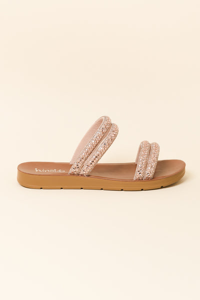 Dominica Rose Gold Diamante Slide