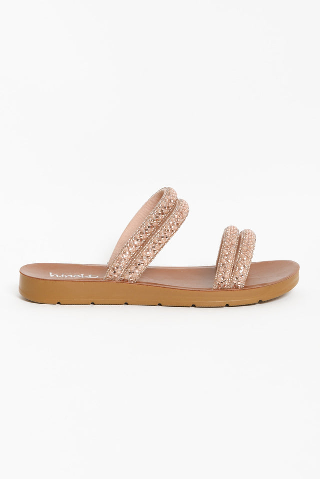 Dominica Rose Gold Diamante Slide image 8