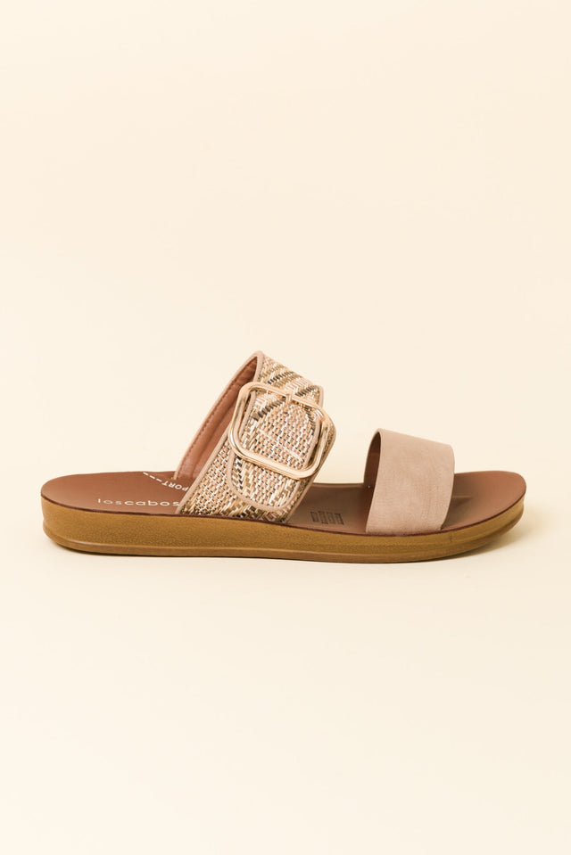 Doti Taupe Abstract Buckle Slide image 1