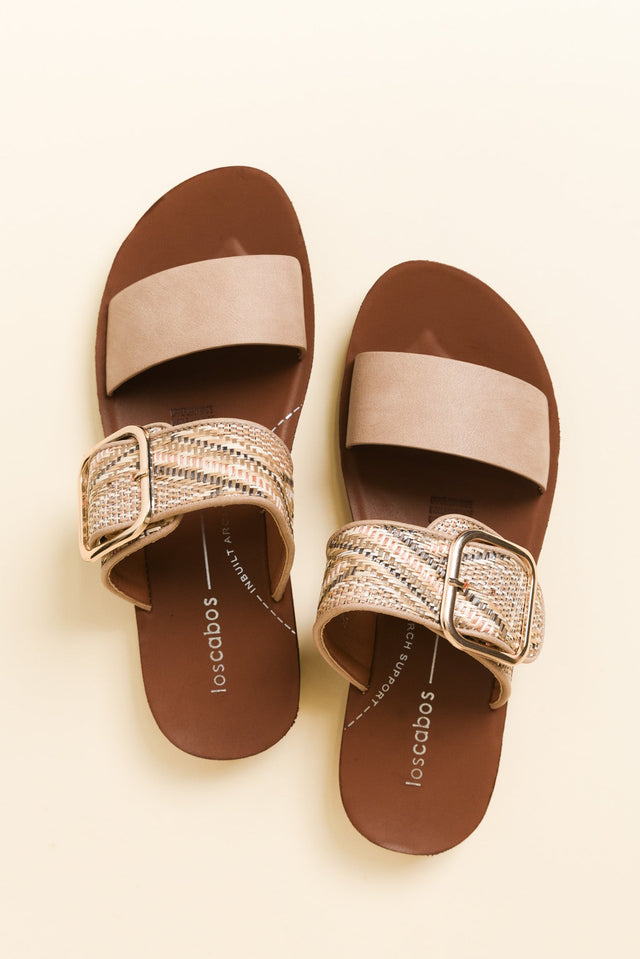 Doti Taupe Abstract Buckle Slide image 4