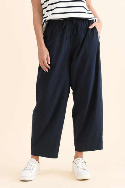 Drift Navy Barrel Drawstring Pants